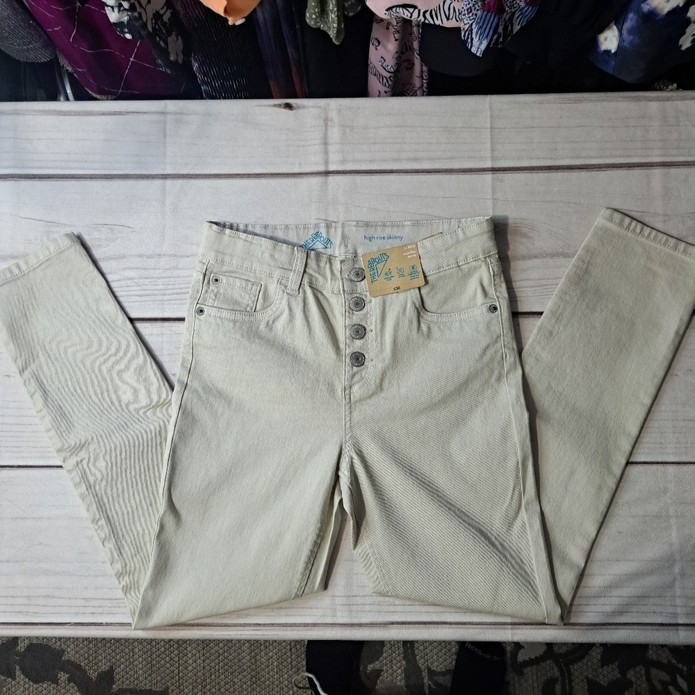 3 FOR 12 SALE Thereabouts Size 12 High Rise Button-Fly Superflex Skinny Jeans